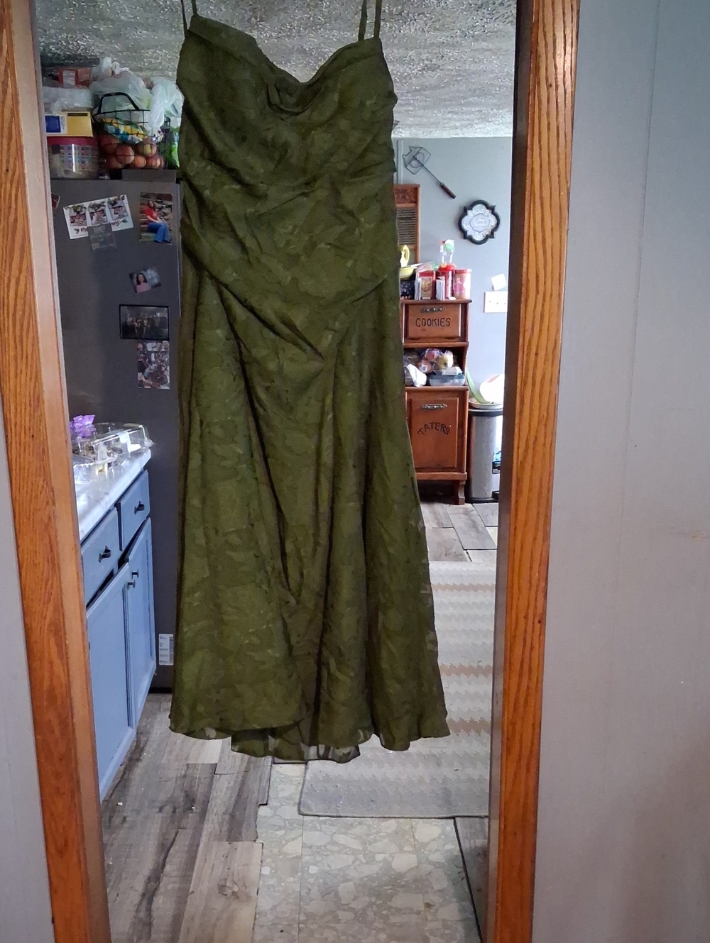 Azazie Olive Medi Dress with Subtle Texture